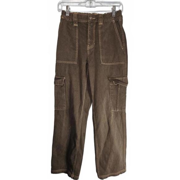 PacSun Women's Olive Green Straight Leg Cargo Pants Size Small - Picture 1 of 8